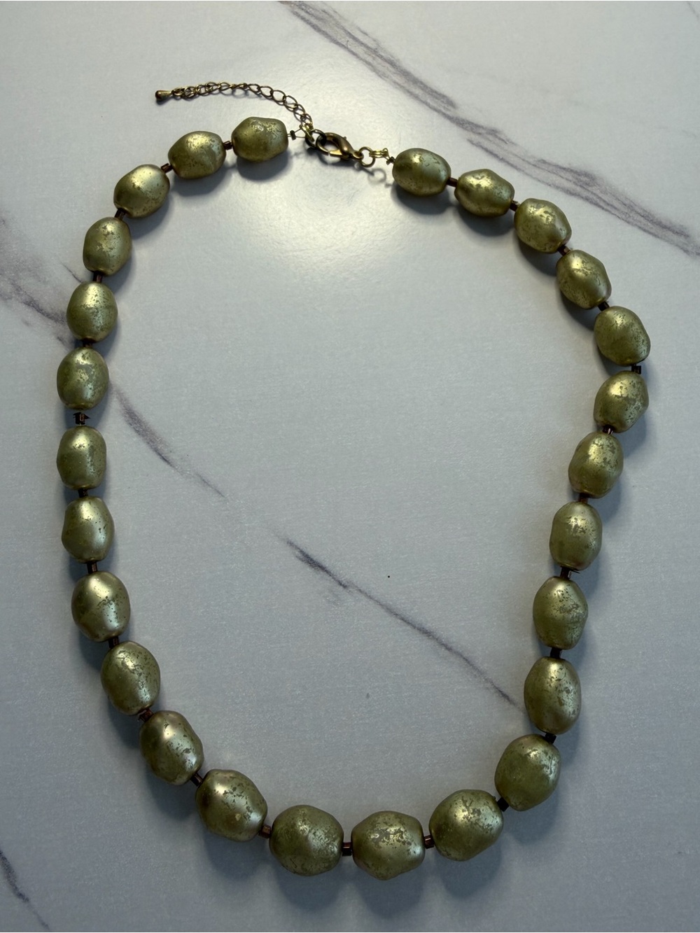 Gold-Tone Bead Necklace - Elegant Women's Jewelry